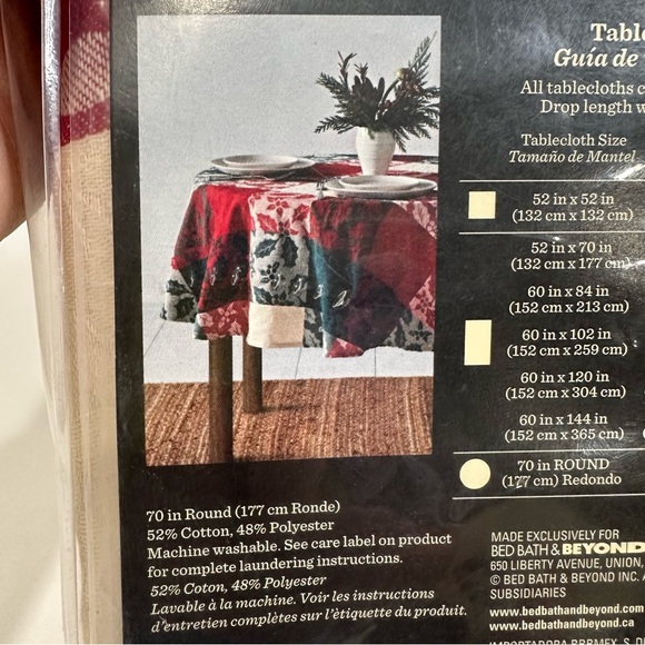 Christmas Round Jacquard Table Cloth - Picture 3 of 5